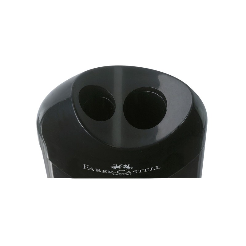 Faber-Castell 205005 Double Sharpener 183500, Case Colour: Black/Transparent, Pack of