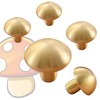 Flybath 5 Pack Mushroom Cupboard Door Knobs Cabinet Solid Brass
