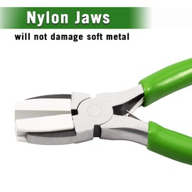 SPEEDWOX 5 Inches Flat Nose Plier Nylon Jaw Pliers 2 Pcs Set Wire Wrapping Tool Jewelry Making Tool Mini Wire Straightentener Wire Bending Jig