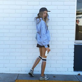 DEL MAR 7 Unique Knee High Socks for Women, Trendy Over-the-Calf Length, Comfortable Knee Length Socks (Blue)