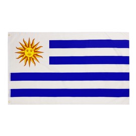PHENO FLAGS Uruguay Flag - Uruguay Flag 90 x 150 cm with Brass Eyelets - Weatherproof National Flag for Flagpole - 100% Polyester