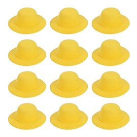 PATIKIL 1.6 Inch Mini Formal Hats 12 Pieces Miniature Doll Mini Top Hat Craft Hair Accessories for Decorating Dolls and Snowmen Yellow