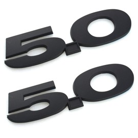 2pcs 5.0 Emblems, 3D Fender Badge Decal Stickers Replacement for 2011-2017 Mustang GT (Matte Black-2)