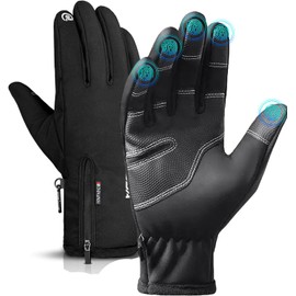 Winter Gloves,Men's Cycling Gloves with Touch Screen Fingers,Winter Thermal Warm Gloves Running Gloves for Men and Women Windproof Water Resistant for Cycling, Skiing H HOME-MART(XX-Large)