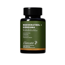 Resveratrol + Cúrcuma | 30 Cápsulas de 600 mg | Suplemento Premium para Bienestar y Vitalidad | 1 mes de uso