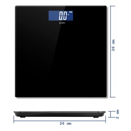 Báscula Digital Cuadrada Pesa Hasta 180 Kg (Negro)