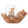 Elanze Designs Striped Tabby Cat and Kitten Figurine 45MM Glitter Snow Globe Decoration