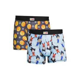Dragon Ball Z Mens 2 Pack 2XL Boxer Briefs - Blue Gray Yellow