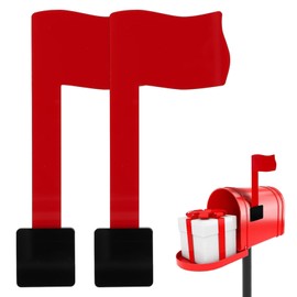 Mailbox Flag 2 Pcs Mailbox Flag Replacement with Double-Sided Sticky Pad, Rotatable, Suitable for Standard Mailboxes (Red)