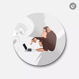 Unbranded Monkey Notebook Evolution Animal | 4'' X 4'' Round Decorative Magnet