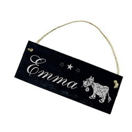 Dekolando Cow Stable Name Plate Engraved - Cows Cattle Name - Stable Board 22 x 8 cm