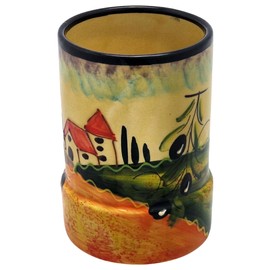 Cleminson Handbemalter Keramik-Utensilientopf, Toskana- oder Picasso-Thema, Utensilienhalter, Küchendekoration, Aufbewahrungsbehälter für Löffel, Besteck, Pinsel