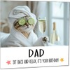 Dad Birthday Card - Sit back and Relax Cat Spa