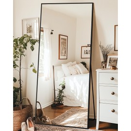 Antok Antok Floor Mirror, 71"28" Full Length Mirror with Stand Freestanding for Bedroom Living Room, Black
