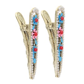Gatuida 2pcs Vintage Chinese Flower Hair Clips Traditional Mini Metal Hairpins for Women Lightweight Comfortable Design for Enhancing Hairstyles with Feminine Elegance