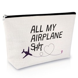 Sfodiary Flight Attendant Gifts Makeup Bag Air Stewardess Cosmetic Bag Flight Attendant Themed Gifts Pilot Stewardess Present Graduation Gift for Women Birthday Appreciation Gift Zipper Travel Pouch