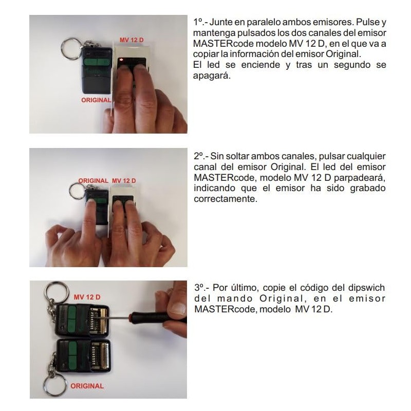 Genuine Clemsa Mastercode MV12 Remote Control Compatible with MV1 MV123