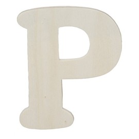 Darice Wood Cutout, Letter P, Natural