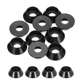 QUARKZMAN M5 Cone Cup Washers Anodized Aluminum Gaskets for Screws RC/FPV/PC/Drone/Mechanical Accessories Model Parts, Pack of 10 (Black)