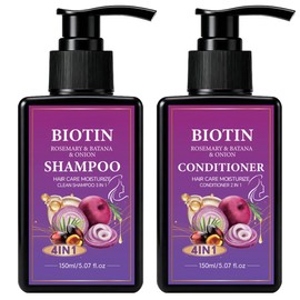 Batana Rosemary Onion Shampoo Set for Strengthening Moisturizing Cleaning, Onion Rosemary Biotin Shampoo and Conditioner for Nourishing, Growth Shampoo for Thicker Hair 2 * 5.07 Fl Oz (2 * 150ml)