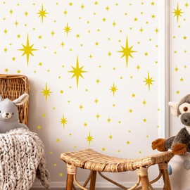Star Wall Decals Peel and Stick, 280pcs Ceiling Decor for Bedroom, Nursery, Kids Room, Anti-Fading Removable Star Wall Stickers