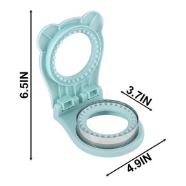 Uncrustable Sandwich Maker Cutter and Sealer, Light Blue Crustless Sandwiches Bread Cutting Machine Pocket Circle Shape 3.7Inch for Boys Girls Breakfast and lunchboxes