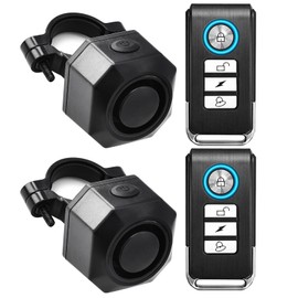 Bike Alarm, Anti-Theft Alarm, Greencycle 2 PK Bike Alarm with Remote,110dB Motorcycle Anti-Theft Security System with USB Rechargeable, 3 Volumes and Sensitivity Adjustable,IP54 Waterproof