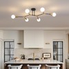 JERANDO Black and Gold Semi Flush Mount Ceiling Lighting Fixture,