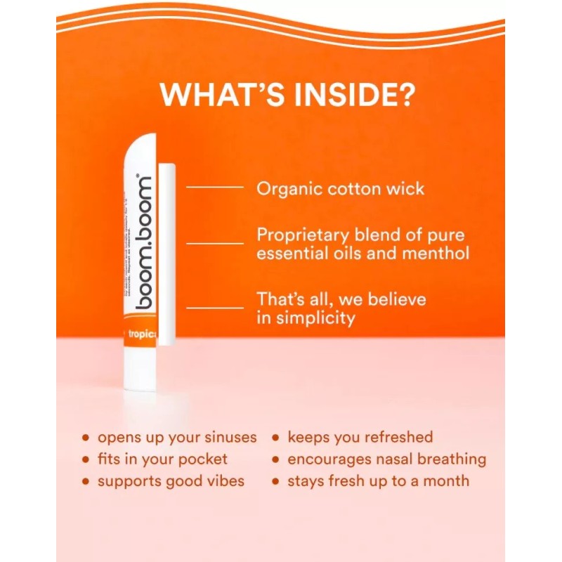 Boom Boom GENUINE BoomBoom Nasal Stick (3 Pack) Boosts Focus