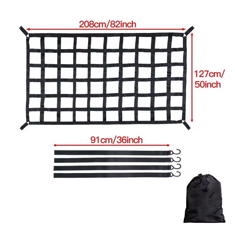 50 x 41.7-Inch Heavy-Duty Webbing Cargo Net with 4 Adjustable