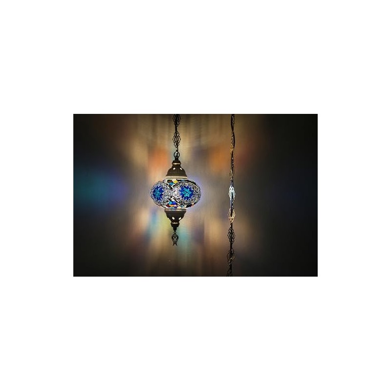 Asylove Turkish Mosaic Ceiling Lamps, Moroccan Pendant Lighting, Handmade Mosaic
