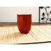 Tokoname Ware Shaved Flower Teacup (Japanese Tableware, Vermilion, Mud, Tokoname