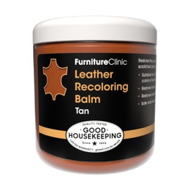 The Original Leather Recoloring Balm by Furniture Clinic - Tan Leather Dye for Furniture, Couches & Car Seats - Restore Scratched, Faded, & Damaged Surfaces