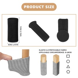 QSZHSL Pack of 24 Chair Socks, Chair Leg Protectors, Furniture Leg Socks, Knitted Furniture Feet, Elastic Furniture Socks, Knitted, Floor Protection, Avoid Scratching Noises (24)