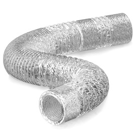 Hon&Guan Double Aluminium Foil Ventilation Ducting - 150mm Air Duct Flexible Hose for Universal Tumble Drier, Cooker Hood, Extractor Fan, Hydroponics Grow Room(150mm*2m/Silver)