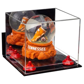 Better Display Cases Versatile Acrylic Display Case - Small Rectangle Box with Mirror, Wall Mount, Red Risers and Clear Base 8.75" x 7.75" x 7" (A006-RR)
