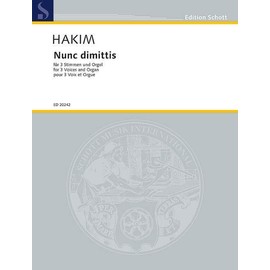 Nunc dimittis: female choir (SSA) or 3 solo parts and organ. Partition de chœur.