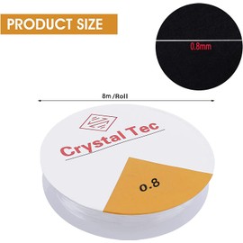 Elastic Stretch Thread, 4 Rolls Transparent Elastic Cord, Crystal Elastic String for Bracelet Beading and Jewelry Making, 0.8mm
