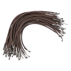 PATIKIL 6 Inch Elastic Barbed Wire, Pack of 50 2 mm Loop Stretch Round Cord with Metal Barbed Clasps for Hats, Masks, Menus, Crafts, Book, Khaki (16.5 cm)