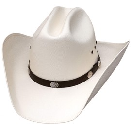 Western Express Natural Straw Cowboy Hat - Cattleman Style with Silver Conchos Band | Kids' Cowboy & Cowgirl Hat