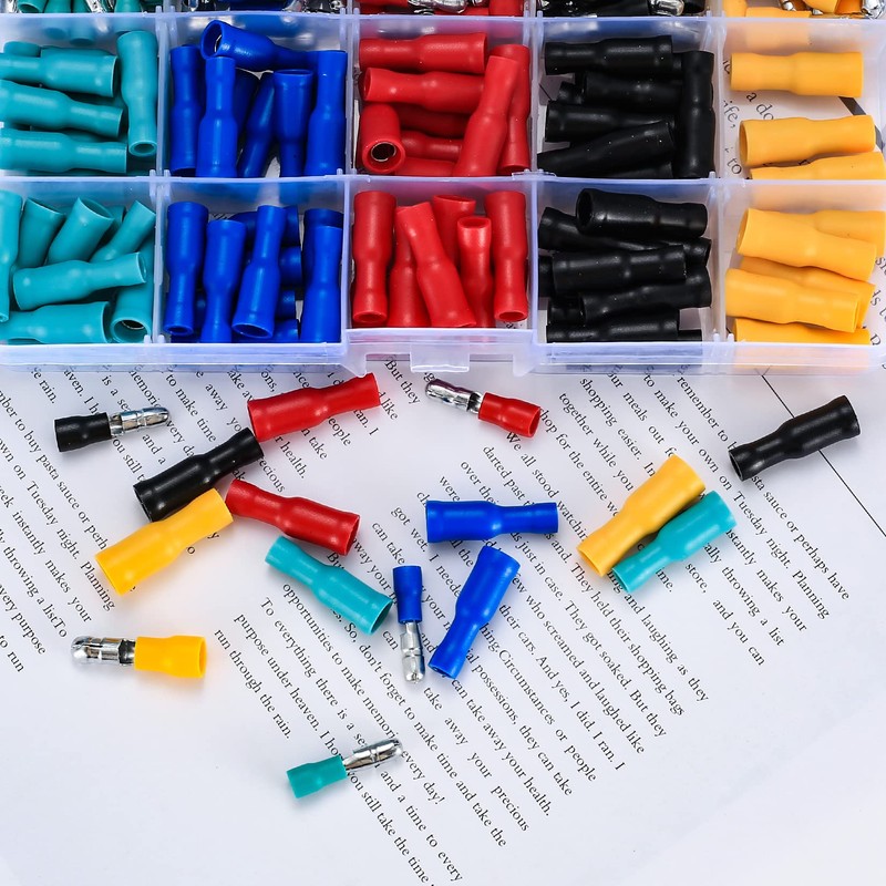 180 Piece Cable Lugs Set, Crimp Connector Assortment Kit, Electrical