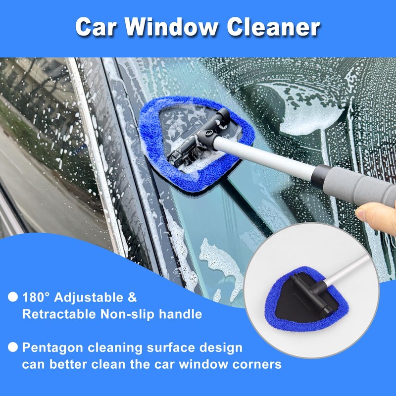 Windshield Cleaner Tool, 15Pcs Car Interior Detailing Kit, Car Cleaning