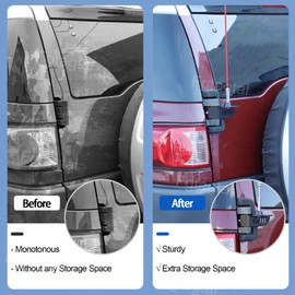 Fgtagtal Tailgates Antenna Holder Suitable for Toyot@ FJ Cruiser 2007-2021, Tailgates Antenna Bracket Exterior Hitch Mount Antenna Holder Accessories