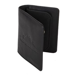 Alpenleder MONETEN Wallet - Genuine Leather Wallet - High Quality Vintage Leather Wallet Small Minimalist Wallet (10 x 7.5 x 2 cm), ebony, Minimalist