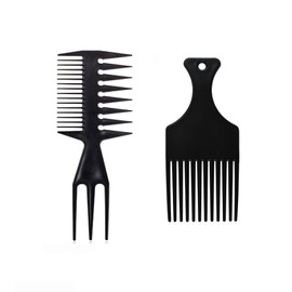 Wacnune Afro Hair Comb Hair Wide Tooth Hair Pick Comb Hairdressing Styling Tool for Natural Curly Hair Style, Black