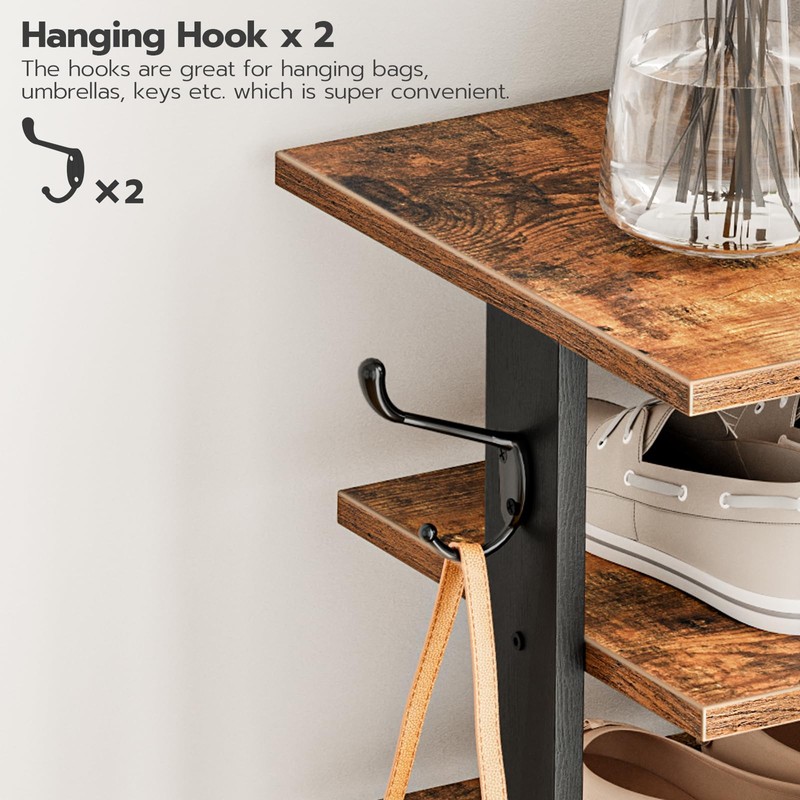 HOOBRO 8 Tiers Vertical Shoe Rack, Wooden Shoe Storage Organizer