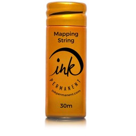 Ink Permanent Brow Mapping String [100 Ft Bottles - 30 m] Pre-Inked Mapping String for Permanent Makeup and Microblading Supplies | Brow Mapping Kit | Mapping String for Brow Mapping (Gold)