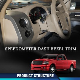 PIT66 Instrument Cluster Dash Bezel Trim Compatible with Ford F150 2004-2008/Fit for Lariat Models Beige