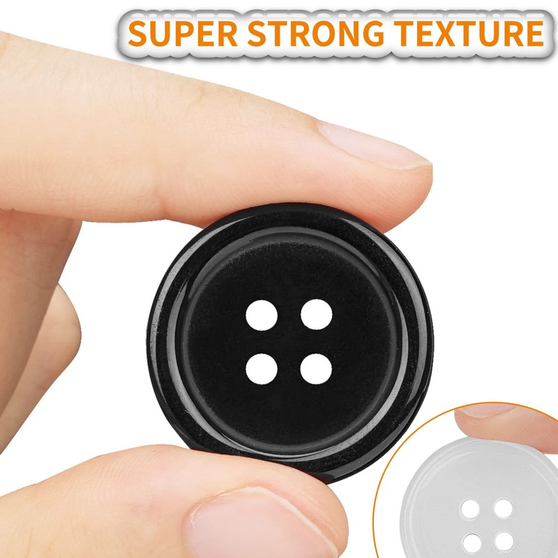 160 PCS (Black and White) Craft Buttons, Resin Buttons in