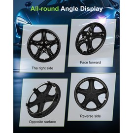 SCITOO 4pcs Set of 14-Inch Black Hubcaps can be Easily Installed on Car Truck SUV,Suitable for a Variety of Models,Beautiful and Rust-Proof